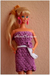 Abito Barbie in filo di scozia viola