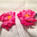 Borsa borsetta bag 3 fiori accessorio moda fatta a mano all'uncinetto in cotone
