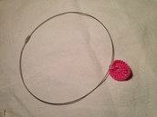 Girocollo rigido collana con pendente cuore love fatto a mano all'uncinetto in cotone di vari colori moda (gioielli / bijoux)