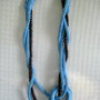 Collana cotone azzurro tricot