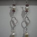 Orecchini perle bianche perline rosa e cuore silver plated