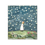 Acquerello originale: bambina osserva cielo stellato