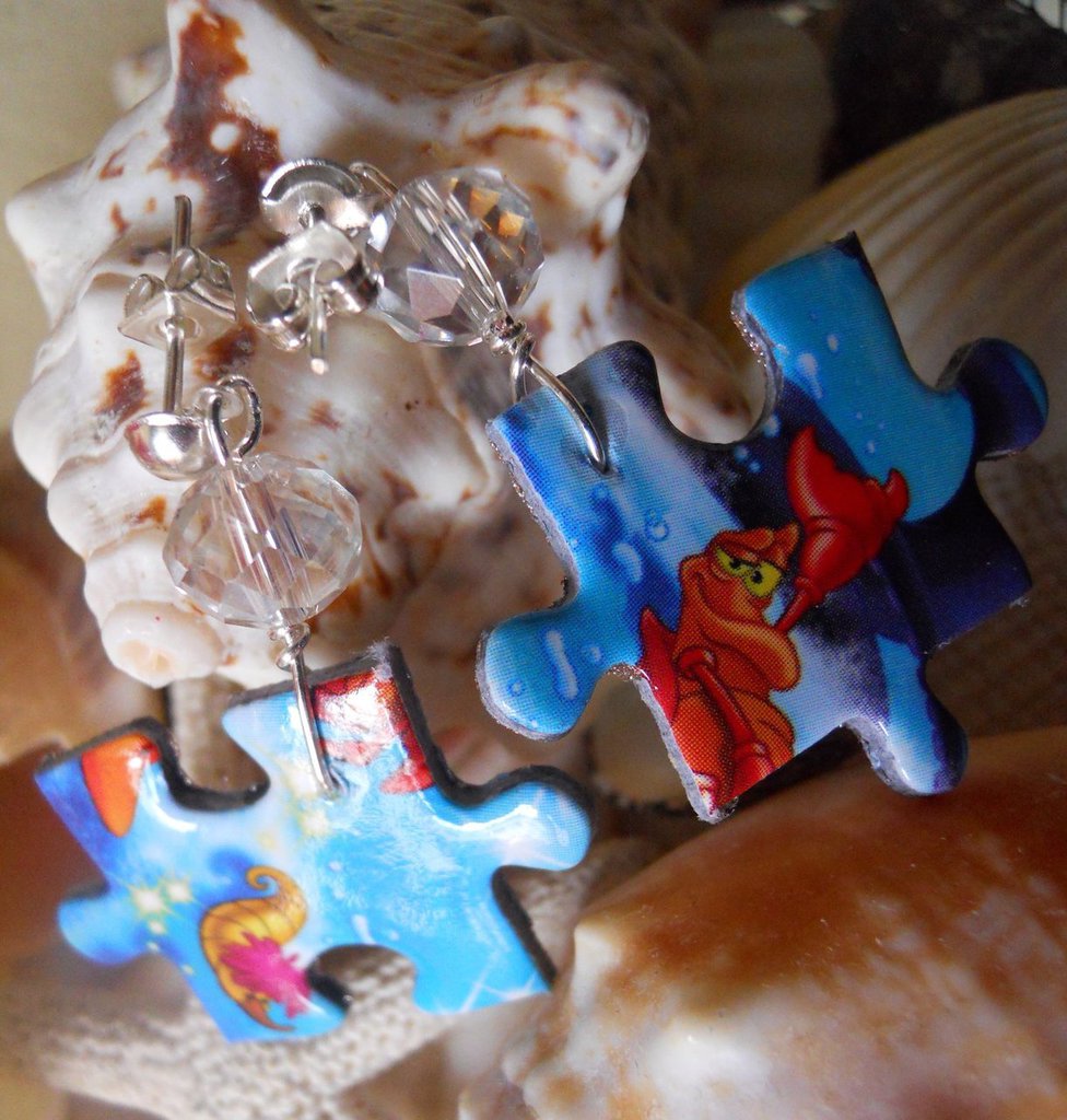 Orecchini Puzzle In Argento 925, Katy Craig, Misura Piccola 7x9mm, In Confezione Regalo - 5