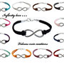 bracciale simbolo INFINITO uomo donna metallo wire laccio suede vari colori 