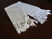 Coppia di asciugamani in tela antica