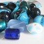 Mix perle vetro e madreperle tonalità azzurro