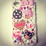 Cover, custodia, case, per iphone 4/4s fatta a mano con biscotti ,dolci perle e strass  effetto torta