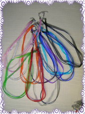 10 girocolli in organza e cordino colorati