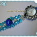 Orologio bracciale intrecciato con cristalli di Boemia - azzurro -