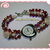 Orologio bracciale intrecciato con cristalli di Boemia - Rosso -