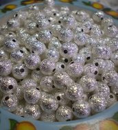 20 Mini Perline Polvere di Stelle color ARGENTO 6 mm.