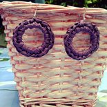 Orecchini Pendenti In Rafia E Rattan Fatti A Mano - Stile Bohémien Estivi Per Donna - Leggeri E Colorati 6,1 Cm