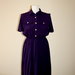 Purple 1980's vintage secretary polyester dress with beautiful golden buttons,Made by Leslie Fay Dresses Petite, Made in El Salvador