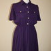 Purple 1980's vintage secretary polyester dress with beautiful golden buttons,Made by Leslie Fay Dresses Petite, Made in El Salvador