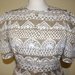 Beige brown and white 1980's vintage polyester summer dress