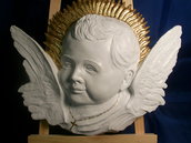 scultura altorilievo angioletto in gesso