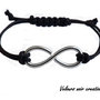 bracciale simbolo infinito uomo donna metallo wire cordino nero macramè unisex