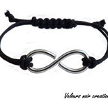 bracciale simbolo infinito uomo donna metallo wire cordino nero macramè unisex