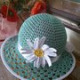 cappellino еstivo di cotone acqua verde per bimba  5-8 anni