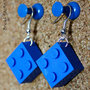 Orecchini LEGO originali pendenti blu