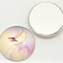 Cabochon Cammeo Adesivo in Vetro Tondo con Fiore e Farfalla 30mm 