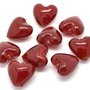 Perla in Vetro forma Cuore colore rosso scuro 20x20mm  scontato