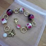 Bracciale Flower ceramica fiore oro fucsia-