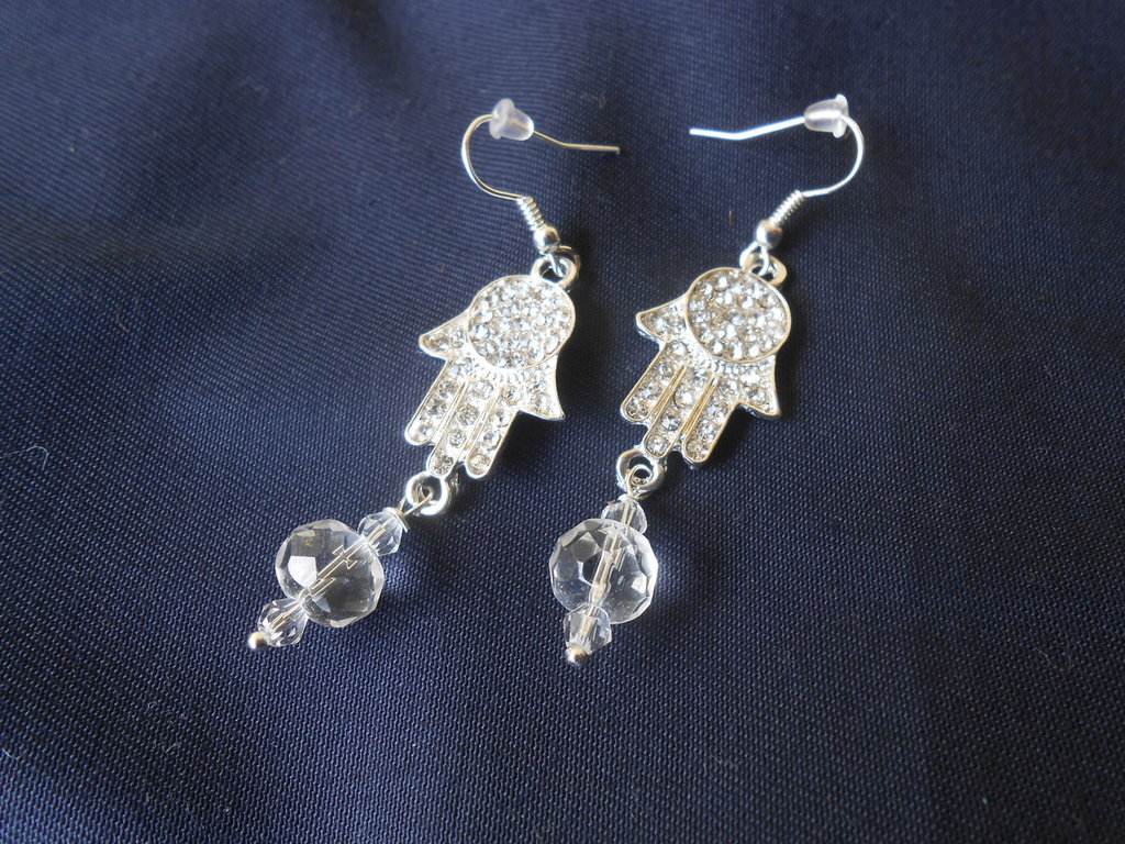 Equilibrium Orecchini Placcati Argento Con Diamanti Blu E Cristalli: Gioiello Floreale, Idea Regalo In Confezione
