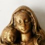 " MADONNA CON GESU'  " Formella in terracotta brunita e dorata - anticata - N.A. BT006 Firmata !