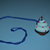 collana blu a pallini con cupcake in fimo