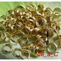 100 pz ANELLINI DOPPI 6mm COLOR ORO..#2306