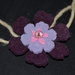 collana in feltro fiore color vinaccia lilla e rosa