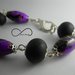 bracciale e orecchini viola e nero