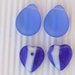 4 perle vetro blu goccia + cuore