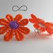 anello e orecchini con margherita in stoffa arancione