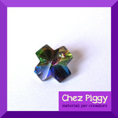 1 x pendente di cristallo - croce colorata