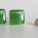 Orecchini   925 argento    vetro ,   Verde   orecchini a lobo   handmade