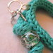 Collana / Bracciale tricottino in cotone verde acqua 