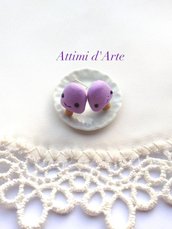 orecchini a lobo ghiacciolino kawaii viola handmade