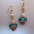 Orecchini victorian style con perle cloisonnè, Victorian style earrings handmade