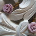 Bellissimi orecchini victorian style con rose color viola