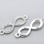 CONNETTORE INFINITO CON STRASS 3,3cm X1 cm CHARM INFINITY scontato per 2-3 gg poi ripristino