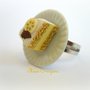 Anello con fetta di torta in pasta polimerica - CioccoBanana