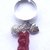 anello  regolabile con mini orsetto gommoso rosso ciliegia e charms