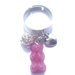 anello  regolabile con mini orsetto gommoso rosa antico e charms