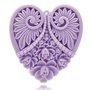 CIONDOLO, PENDENTE, CUORE INTAGLIATO IN RESINA 5X4.5 CM LAVANDA