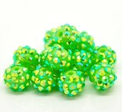 Perle a Sfera in Acrilico Verde Colore AB 12mm