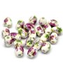 PERLE IN CERAMICA OVALI FANTASIA FIORE VIOLA 10X8 MM scontato