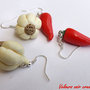 Orecchini aglio e peperoncino in fimo