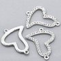 connettore cuore strass cuore 3x2,4 cm 